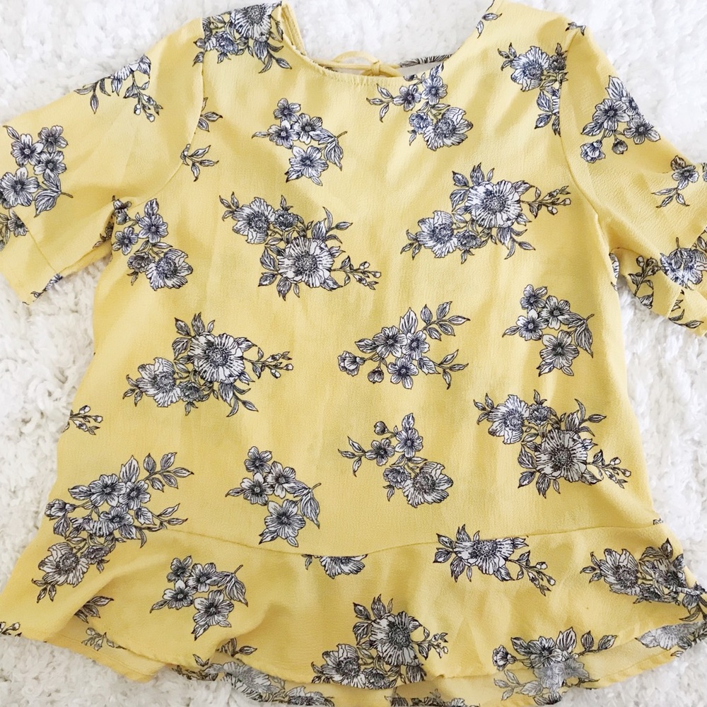 Yellow Floral Blouse